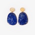 Fashionable silver earrings with lapis stone