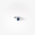 Single white gold hoop with blue sapphire