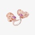 Impressive flower ring with pink sapphires
