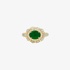 Ιce diamond ring with cabochon emerald