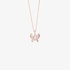 Pink gold small butterfly pendant with diamonds