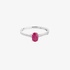 White gold ring with ruby