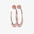 Pink gold hoops with dangling diamonds