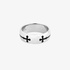 Silver men's ring with black enamel crosses