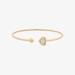 Pink gold bangle bracelet with two hearts