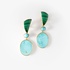 Silver gold plated earrings with turquoise and malachite