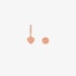 pink gold hoop and stud earrings with hearts