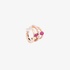 Pink gold single earcuff with poire rubies and diamonds