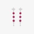 Octagonal long earrings with rubies and diamonds