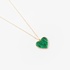 Gold heart shaped pendant with malachite