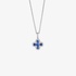 Blue sapphire small cross with diamonds
