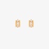 Gold geometric earrings with baguette diamonds