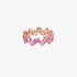 Pink gold band ring with pink sapphires pear cut