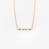 Gold thin chain necklace with emeralds and diamonds