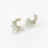 Gold ray studs with diamonds and emeralds