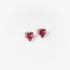 Small pink gold studs with pink tourmaline and diamonds