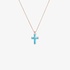 Pink gold cross with turquoise enamel and diamonds