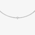 White gold diamond tennis necklace with an oval diamond center