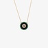 Marianna Lemos round pendant with black enamel and green stones