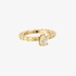 Fine gold ring with yellow diamonds