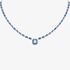 White gold sapphire necklace with diamonds