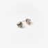 Small pink gold studs with green tourmaline and diamonds