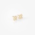 Tiny gold studs with diamonds