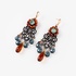 Fashionable earrings made of semi-precious stones and silver clasp