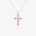 Pink gold cross with pink sapphires