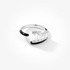 White gold open ring with baguette diamonds and black enamel