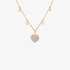 Pink gold heart shaped charm pendant with diamonds