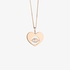 Pink gold heart pendant with an evil eye and diamonds