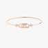 Pink gold evil eye bangle bracelet with diamonds