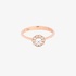 Pink gold solitaire flower ring with diamonds