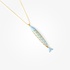 Glam sardine  pendant with baby blue enamel