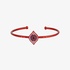 Silver evil eye bangle bracelet in red