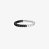 White gold band ring with black and white diamonds