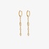 Thin and long gold earrings with diamonds