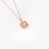 Pink sapphires in square pendant