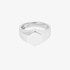 Silver men's hexagon ring