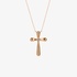 Pink gold cross with a diamond in the centre