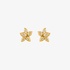 Gold Set Fancy Yellow Diamonds pear cut stud earrings