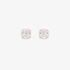 Square pink gold invisible setting earrings