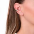pink gold earcuff with emerald cut diamond
