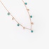 Pink gold necklace with diamond and turquoise drops