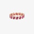 pink gold ruby band ring with diamonds