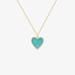 Turquoise heart necklace with diamond outline