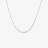 Fine rose cut diamond and pink sapphire necklace set in white gold.