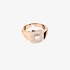 Pink gold square thick band ring with diamonds