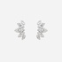 white gold crawler earrings with diamond leaves
